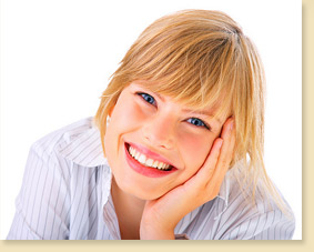 woman in striped shirt